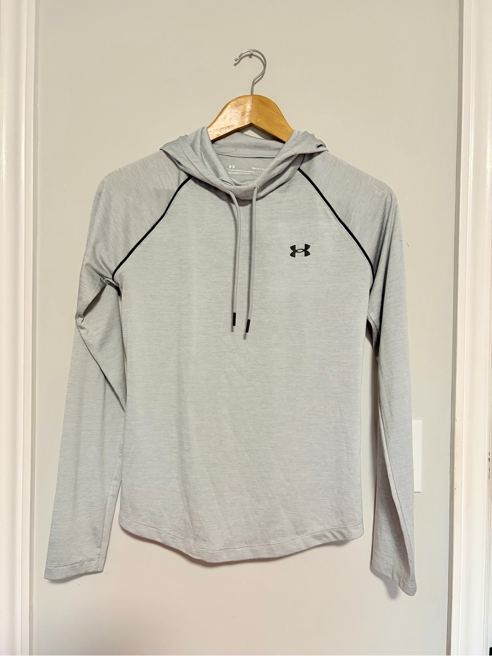 Under Armour Light Gray Hooded Pullover with Black Accents